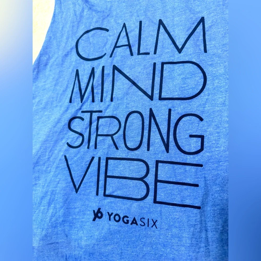 NWT- YOGA SIX Y6 CALM MIND CROP Blue Tank Top - Picture 3 of 11